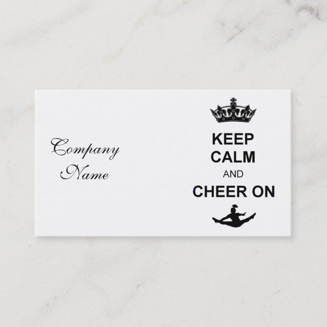 Keep Calm and Cheer on Business Card (Front)