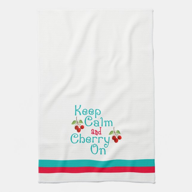 Keep Calm And Cherry On Kitchen Towel (Vertical)