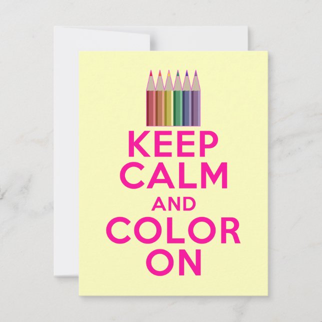 Keep Calm and Colour On Invitation (Front)