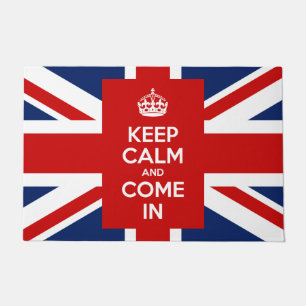 Keep Calm and Come in with UK Flag Union Jack Doormat