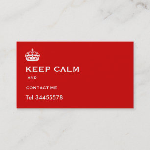 keep calm and contact me business card