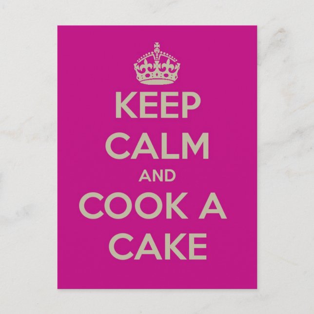 keep calm and cook a cake postcard (Front)