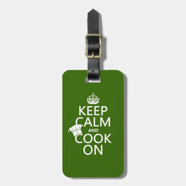 Keep Calm and Cook On Luggage Tag (Front Vertical)