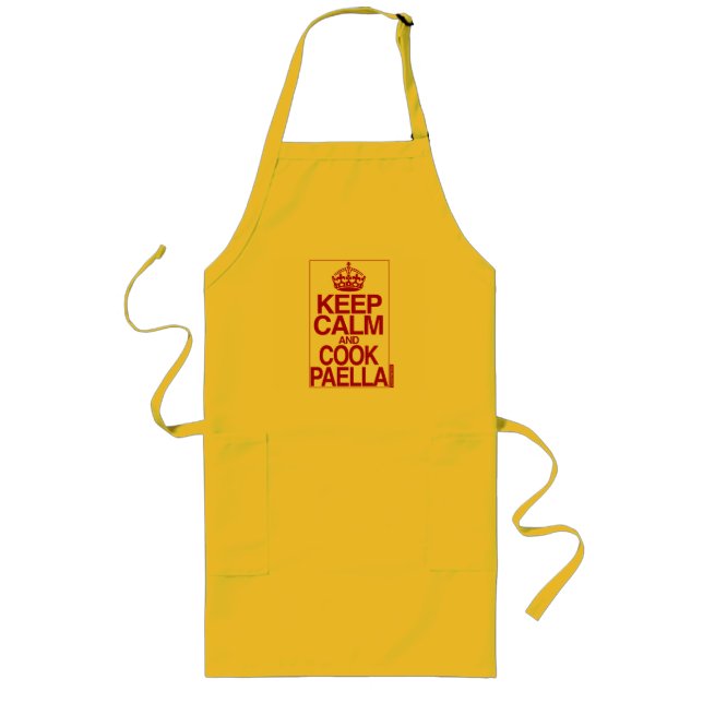 Keep Calm and Cook Paella Long Apron (Front)
