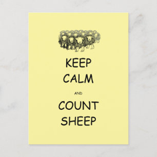 Keep Calm and Count Sheep Postcard