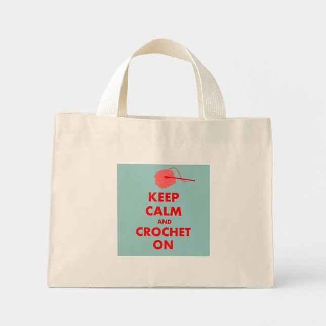 Keep Calm and Crochet On Gifts Mini Tote Bag (Front)