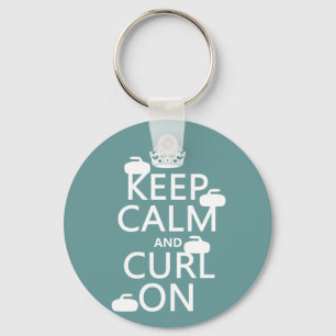 Keep Calm and Curl On (any colour) Key Ring