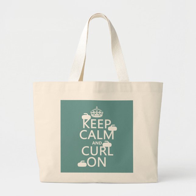 Keep Calm and Curl On (any colour) Large Tote Bag (Front)