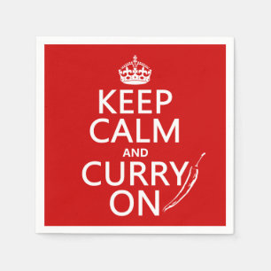 Keep Calm and Curry On Napkin