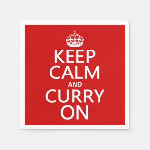 Keep Calm and Curry On Napkin