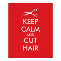 Keep calm and cut hair poster for hair salon