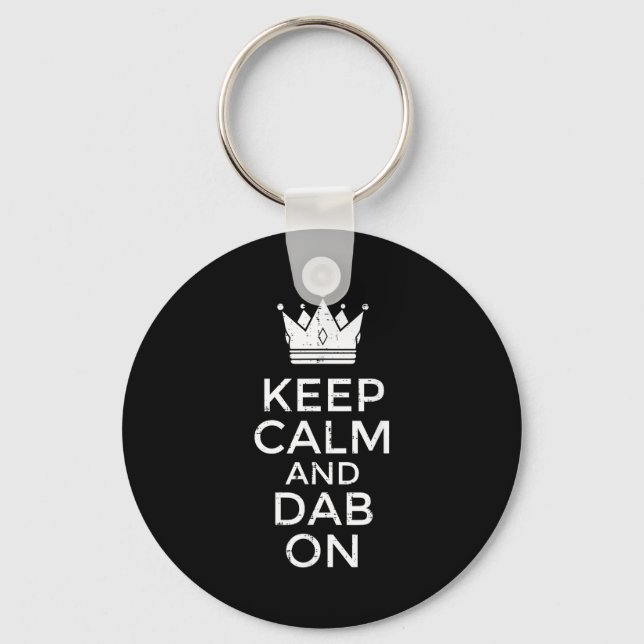 Keep calm and dab on funny saying meme dance boys key ring (Front)