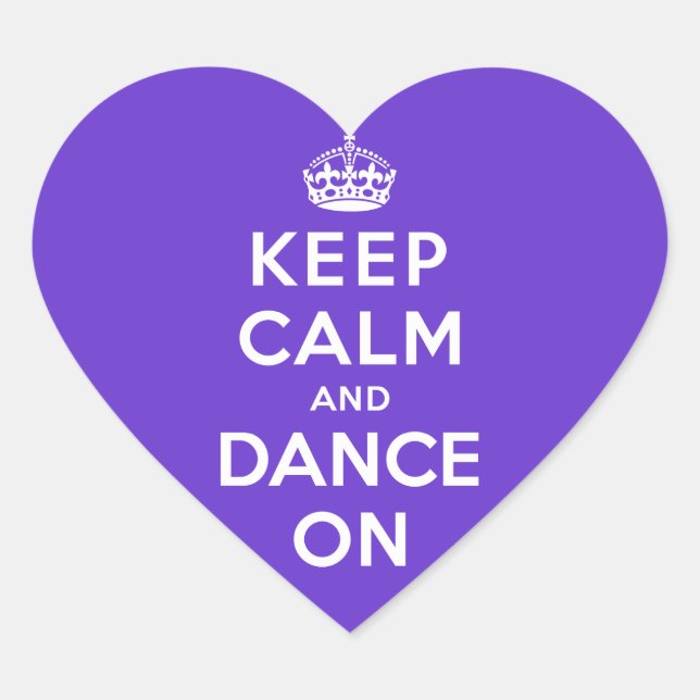 Keep Calm and Dance On Heart Sticker (Front)
