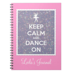 Keep Calm and Dance On Lavender Bokeh Spiral Notebook