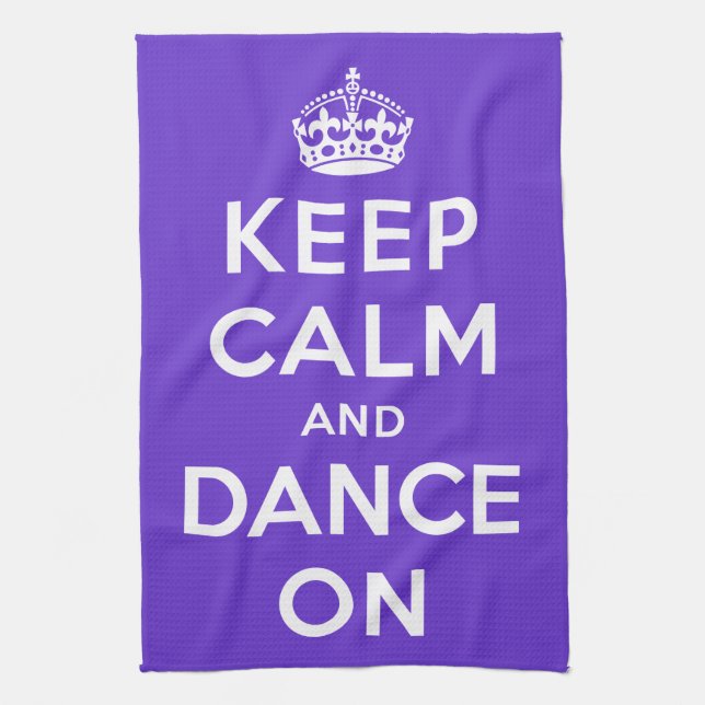 Keep Calm and Dance On Tea Towel (Vertical)