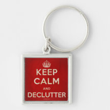 Keep Calm and Declutter keychain