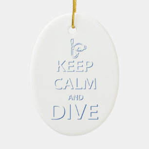 Keep calm and dive ceramic tree decoration
