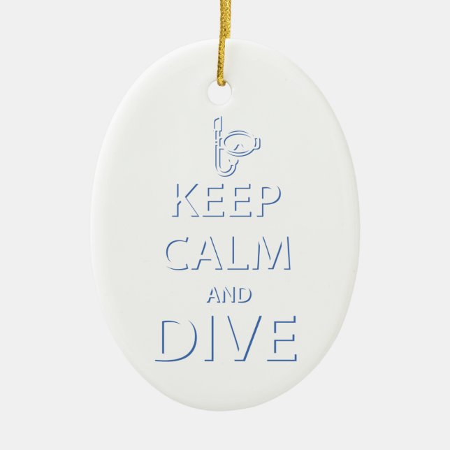 Keep calm and dive ceramic tree decoration (Front)