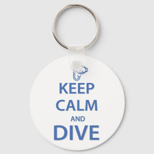 Keep calm and dive key ring