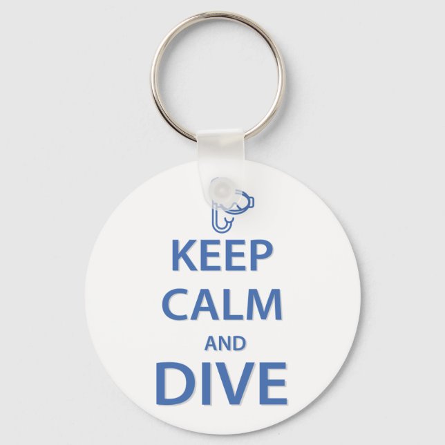 Keep calm and dive key ring (Front)