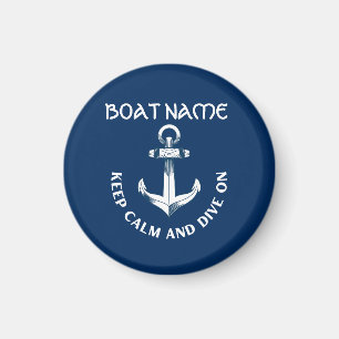 Keep Calm And Dive On,Anchor Navy Blue  Magnet