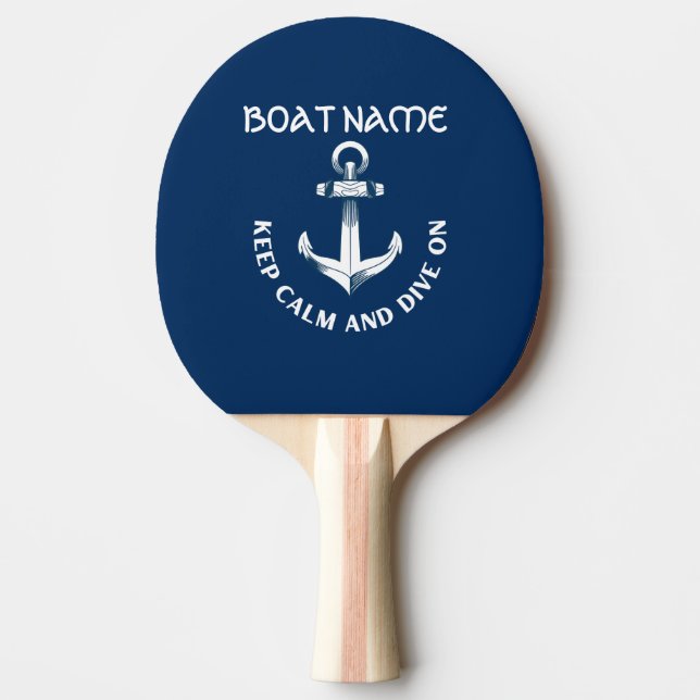 Keep Calm And Dive On,Anchor Navy Blue  Ping Pong Paddle (Front)