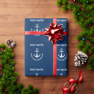 Keep Calm And Dive On,Anchor Navy Blue  Wrapping Paper