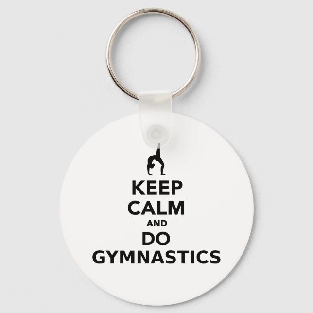 Keep calm and do Gymnastics Key Ring (Front)