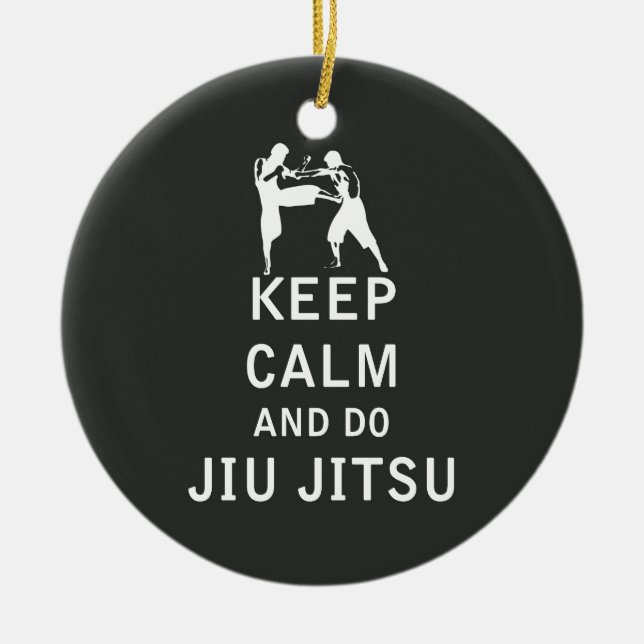 Keep Calm and Do Jiu-Jitsu Ceramic Tree Decoration (Front)