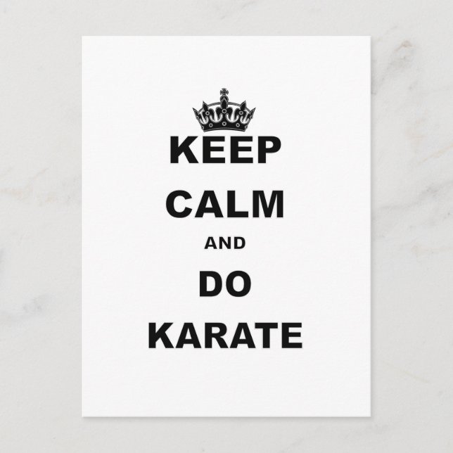 KEEP CALM AND DO KARATE POSTCARD (Front)