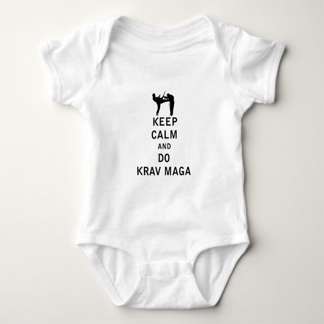 Keep Calm and Do Krav Maga Baby Bodysuit (Front)