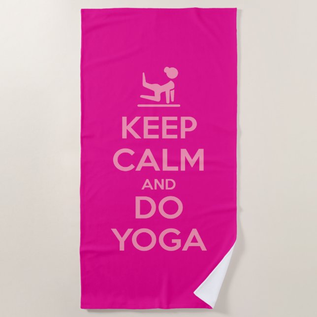 Keep Calm and Do Yoga Beach Towel (Front)