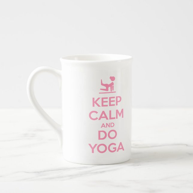 Keep Calm and Do Yoga Bone China Mug (Left)