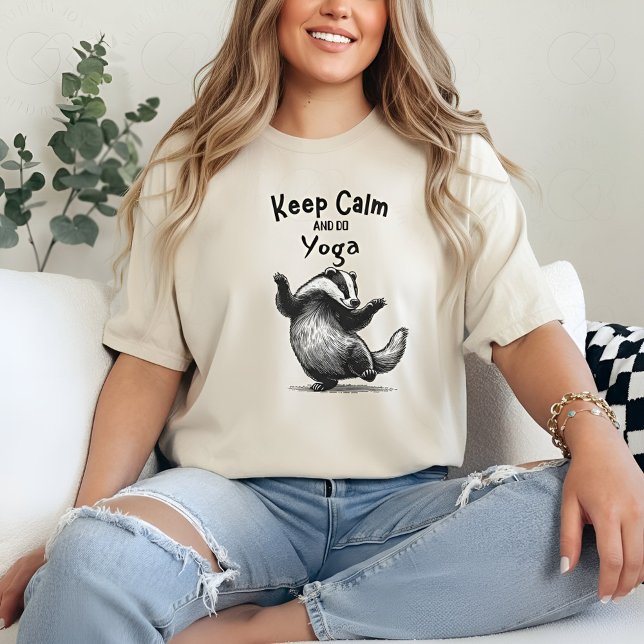 Keep Calm and Do Yoga Honey Badger T-Shirt Gift (Creator Uploaded)