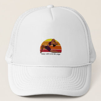 Keep calm and do yoga trucker hat