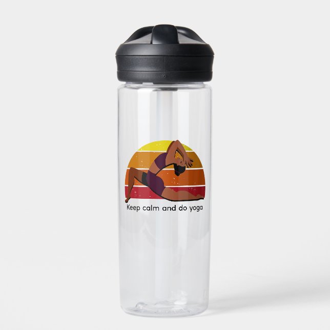 Keep calm and do yoga water bottle (Front)