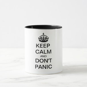 Keep Calm and DON'T PANIC - personalised text Mug