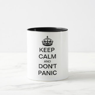 Keep Calm and DON'T PANIC - personalised text Mug