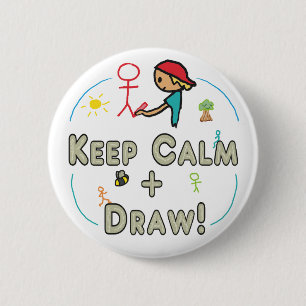 Keep Calm and Draw 6 Cm Round Badge