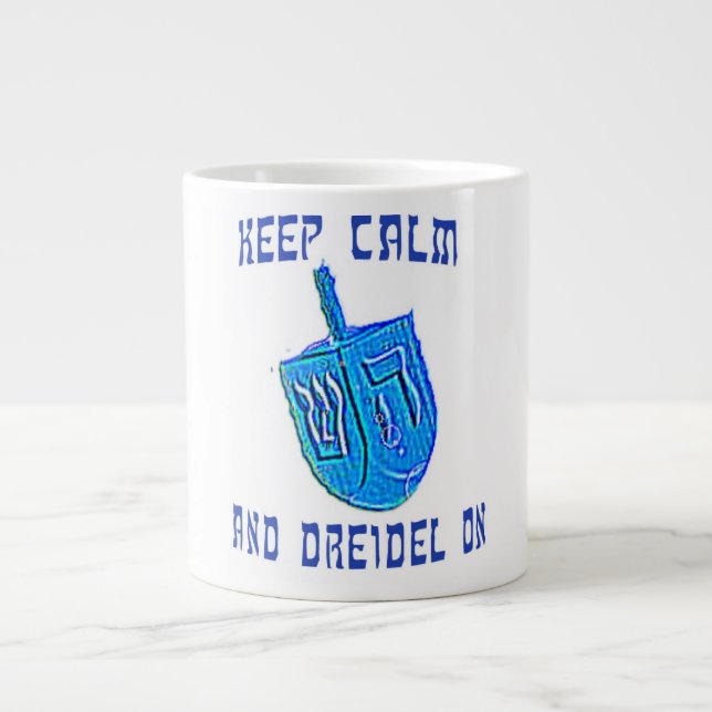 Keep Calm and Dreidel On Large Coffee Mug (Front)