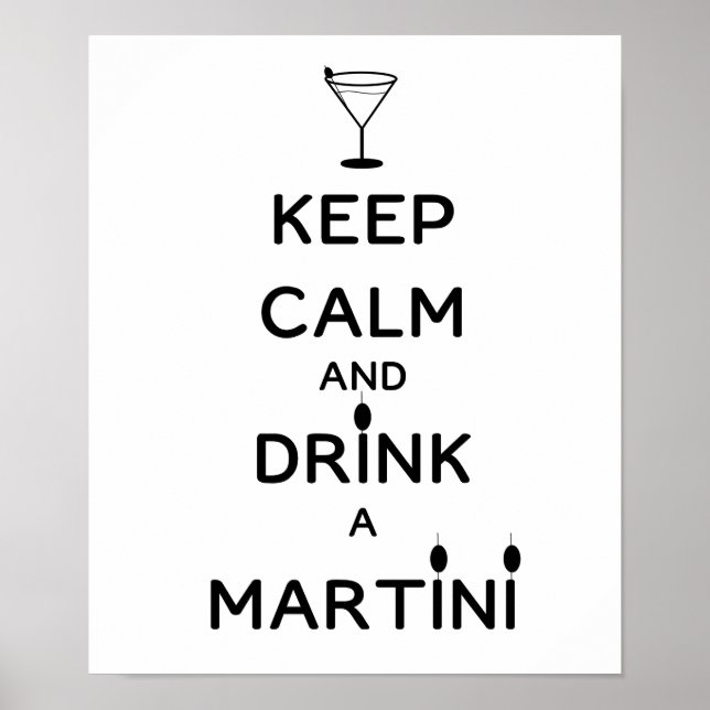 Keep Calm and Drink A Martini Poster (Front)