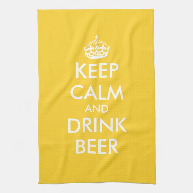 Keep calm and drink beer kitchen towels (Vertical)