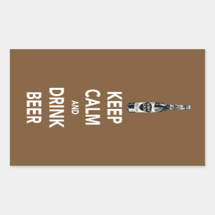 Keep calm and drink beer rectangular sticker