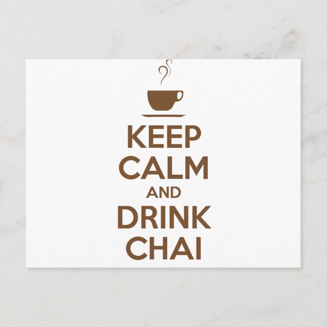KEEP CALM AND DRINK CHAI POSTCARD (Front)