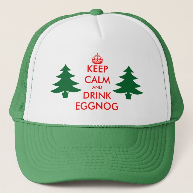 Keep calm and drink eggnog Christmas party hat (Front)
