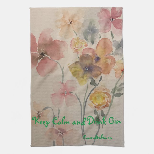 Keep Calm and Drink Gin Tea Towel (Vertical)