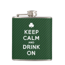 Keep Calm and Drink On - Funny St. Patrick flask