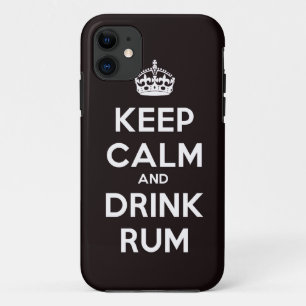 Keep calm and Drink Rum alcohol drinking pirate sh iPhone 11 Case