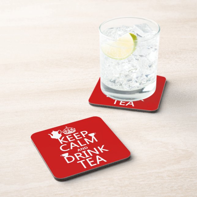 Keep Calm and Drink Tea - All Colours Coaster (Right Side)