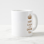 Keep Calm and Drink Tea Brown Natural Kraft Paper Large Coffee Mug<br><div class="desc">It is so important to keep calm that it became perhaps THE enduring message carried forwards into the collective consciousness of British people since the morale-boosting propaganda posters that started it all were made to keep up people's spirits during those dark years. Today, the retro chic and strong design of...</div>
